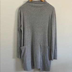 Gray Long Sleeve Cardigan with Pockets